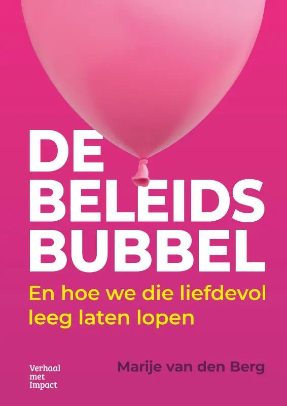 Een zachte roze ballon die liefdevol leeg laat lopen tegen een levendige magenta achtergrond in de beleidsbubbel