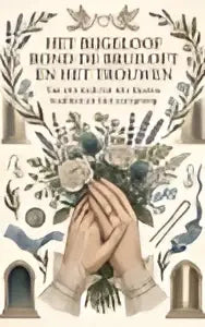 Het boek cover toont een vintage illustratie van hand in zachte pasteltinten bij het bijgeloof rond bruiloften