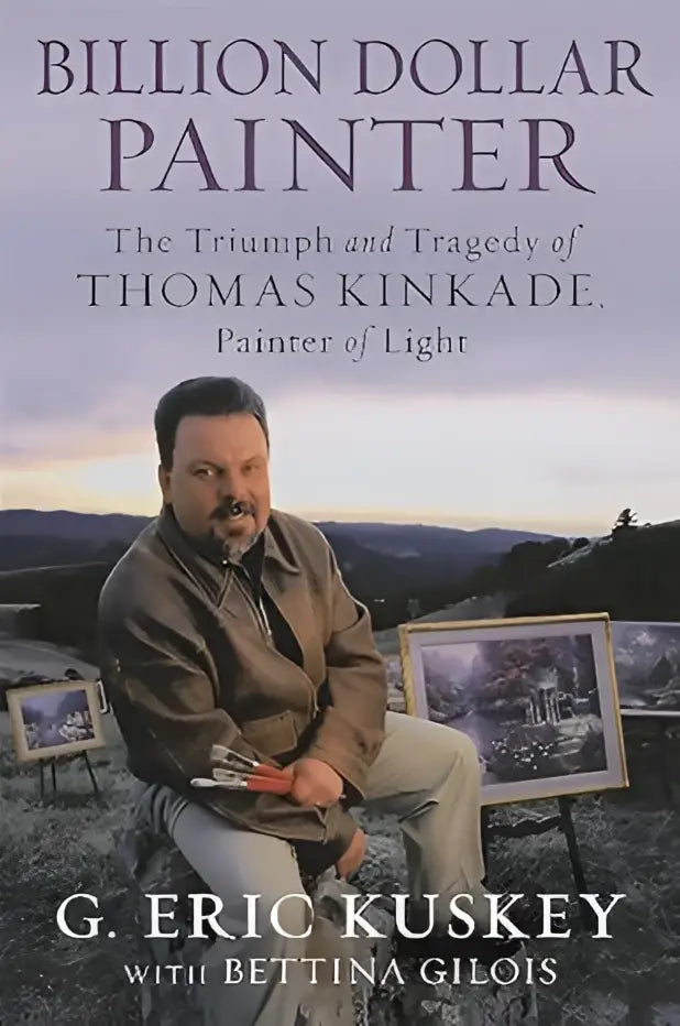 De bruine leren gebonden biografie van billion dollar painter over thomas kinkade schilder van licht