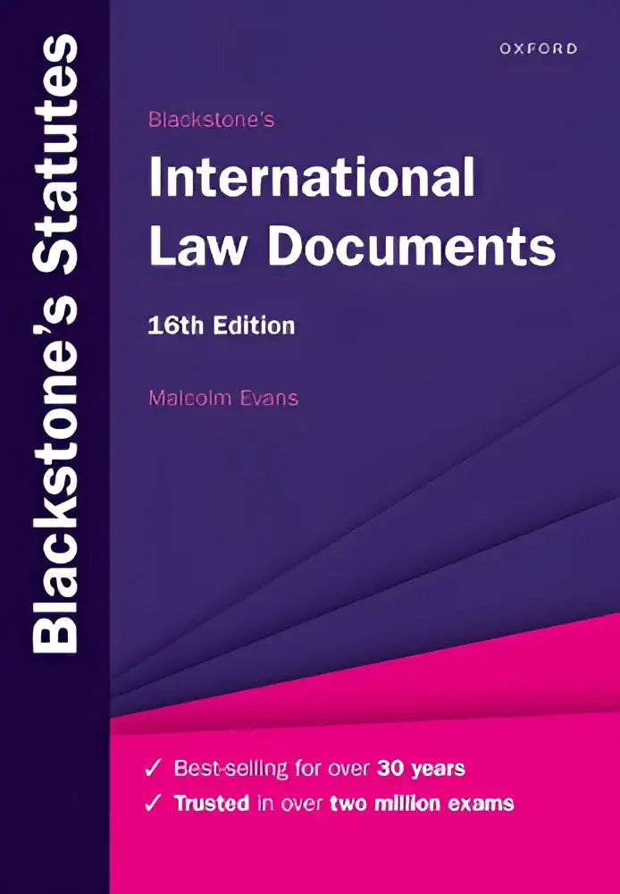 Blackstones international law documents 16th edition hardcover book with purple and pink cover by malcolm evans