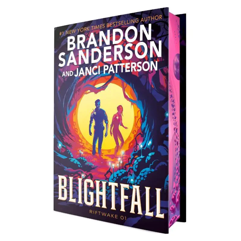 Hardcover boek blightfall us deluxe edition met kleurrijke cover art van brandon sanderson en janci patterson bij random house children’s