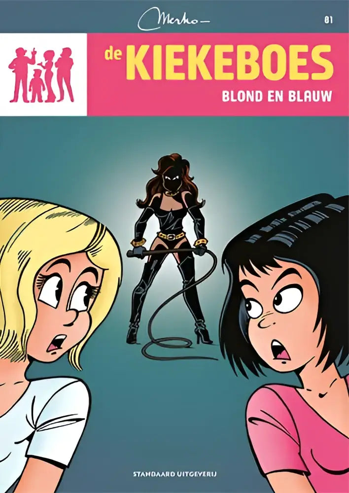 Een zwart, strak ontworpen superheldfiguur met een zweep in de hand uit blond en blauw productlijn