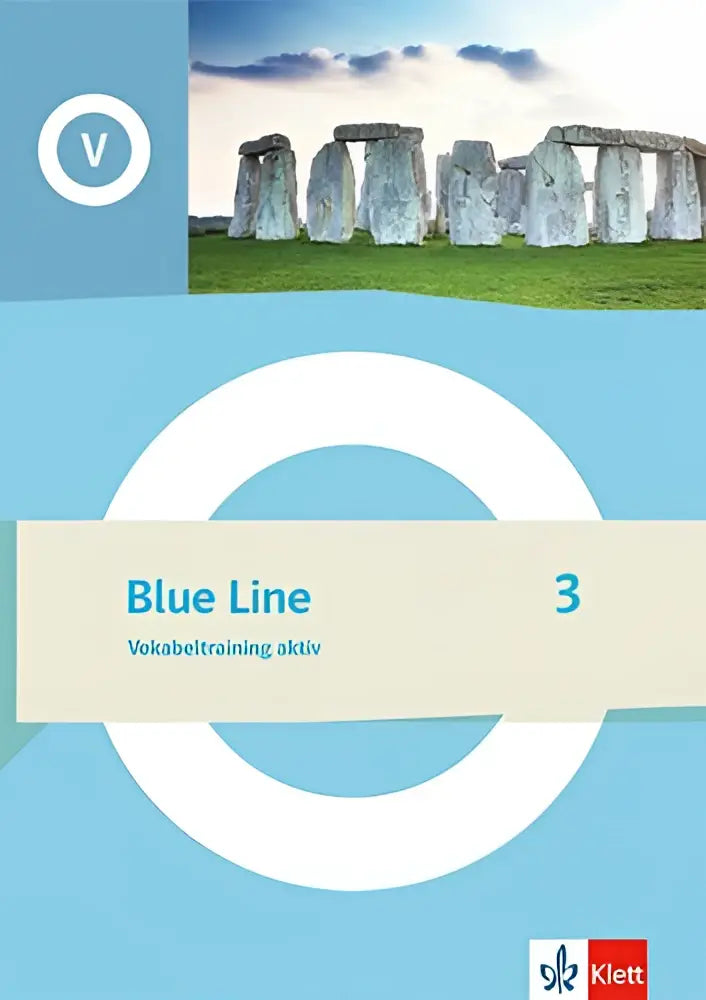 Blue line 3 vokabeltraining aktiv klasse 7 werkboek met stonehenge afbeelding op de omslag