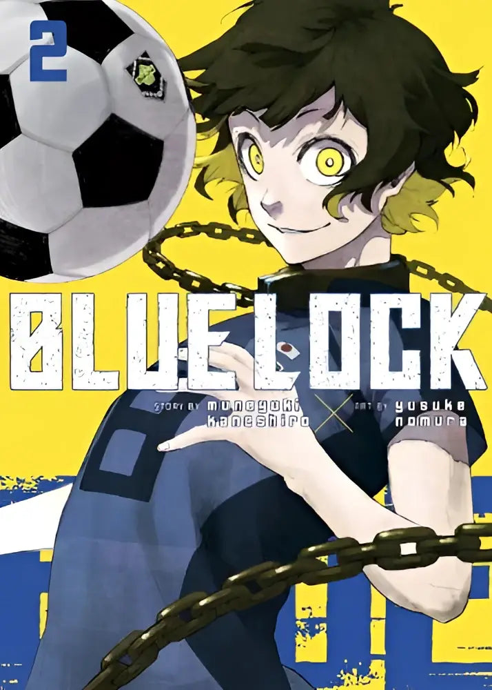 Zwart-witte voetbal met groen logo in de linkerbovenhoek van de cover van blue lock 2 product