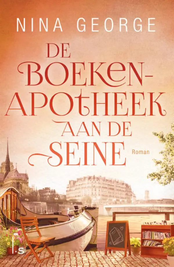 De nederlandstalige paperback boekenapotheek aan de seine van nina george met parijse rivierzicht en jean perdu thema