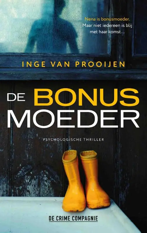 Een paar felgele rubberlaarzen met glanzende afwerking op een witte ondergrond in de bonusmoeder collectie