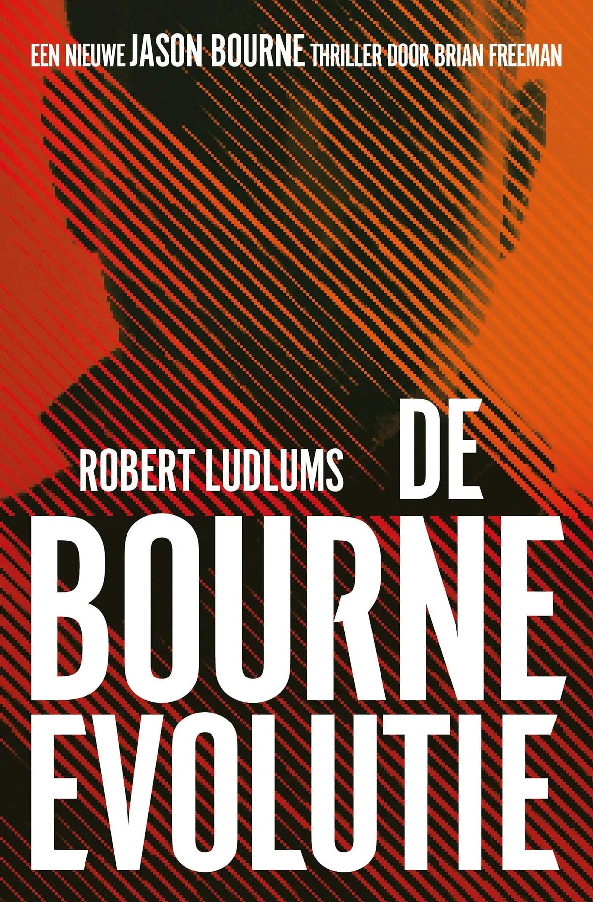 Boekcover in rood en zwart met de titel de bourne evolutie door robert ludlum, deel van bourne evolutie serie
