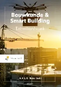 Moderne minimalistische website interface met bouwkunde en smart building als headline voor smart building tabellenboek