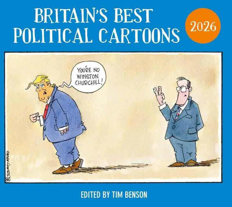 Kalender van britains best political cartoons 2026 met tim benson cartoon illustratie door hutchinson heinemann
