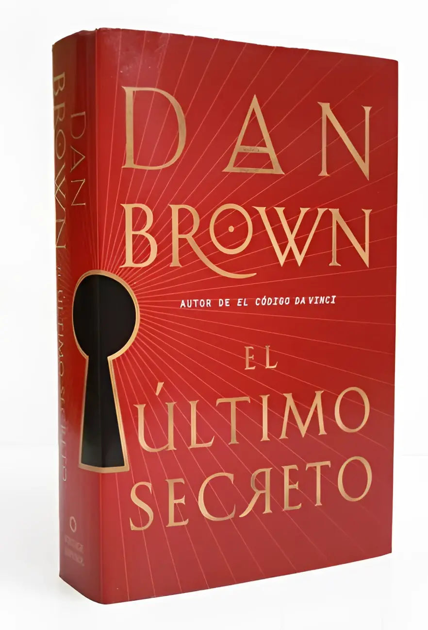 Rood gebonden boek met gouden letters en een zwart sleutelgatontwerp voor brown d ultimo secreto the secret of secrets