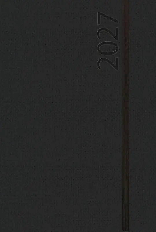 Buchkalender Wochentimer Spirale schwarz 2027 - Terminplaner groß. DIN A5 Terminkalender Ringbuch mit Wochenkalender und Gummiband.