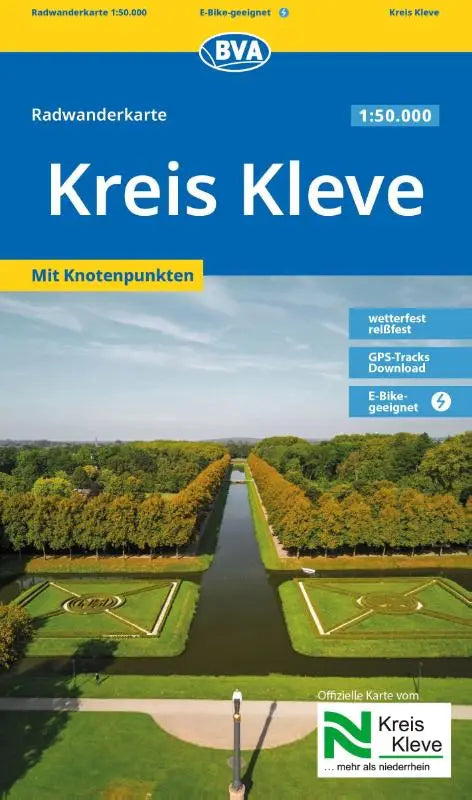 BVA Radwanderkarte Kreis Kleve 1:50.000 - reiß- und wetterfest, GPS-Tracks Download, E-Bike geeignet