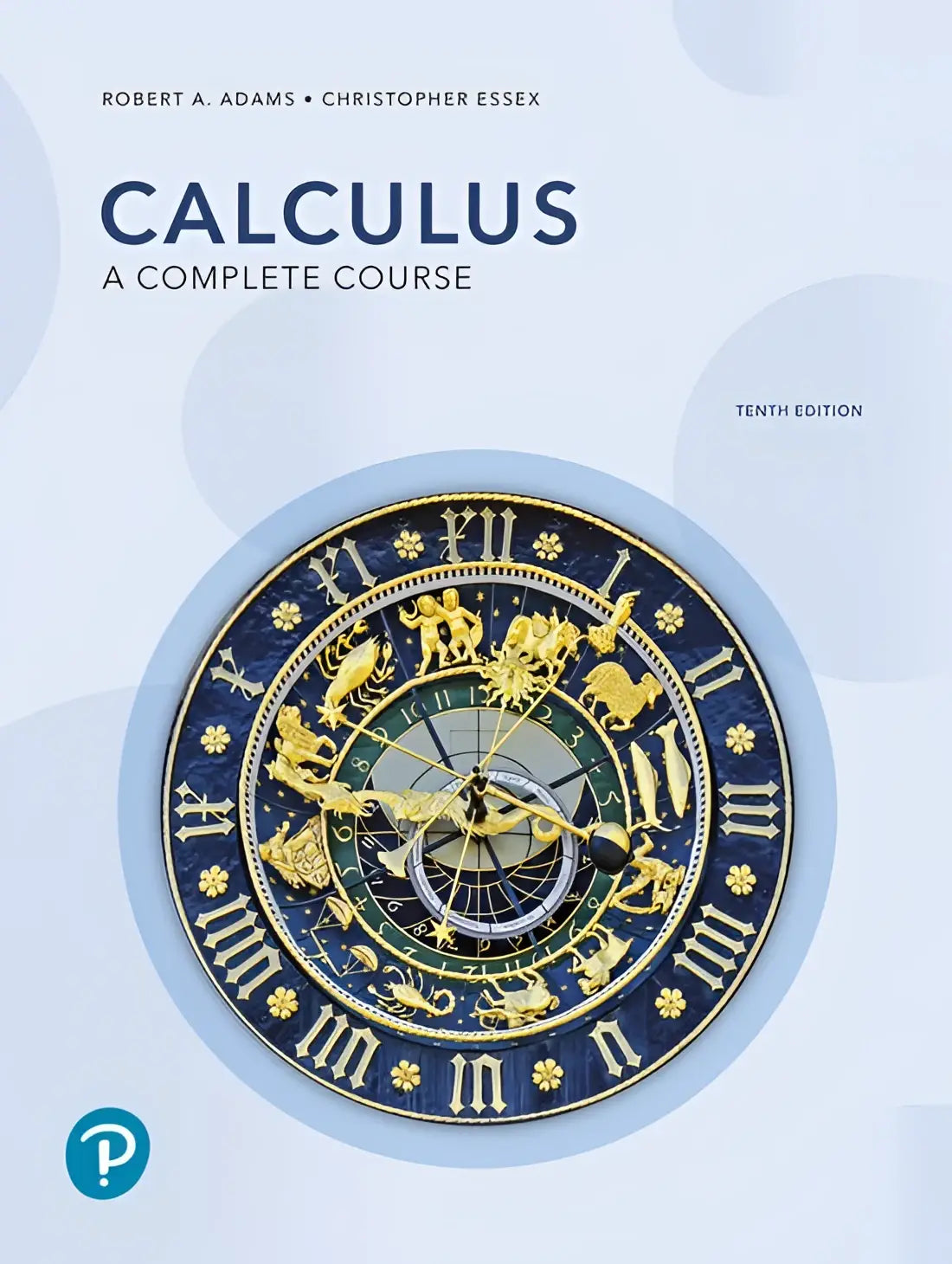 Tenth edition calculus textbook complete course by christopher essex with gold embossed celestial clock on blue cover
