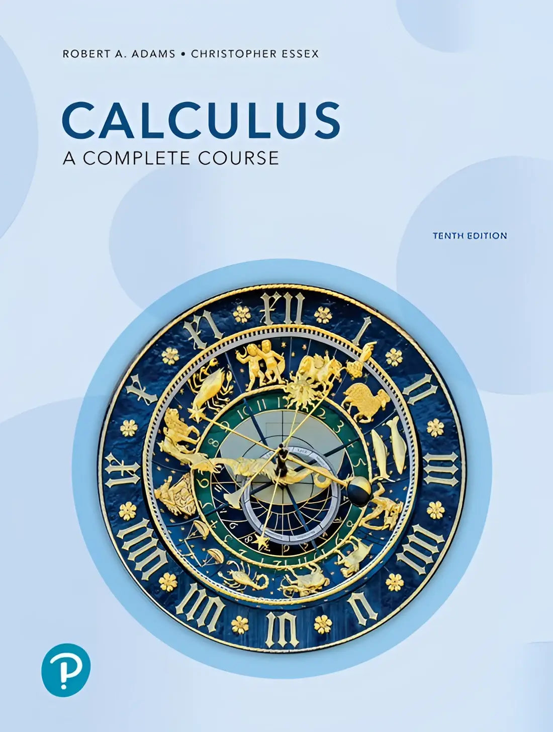 Blauw en goudkleurige klok met sterrenbeelden op de cover van calculus complete engelstalige studieboek voor meerdere semesters