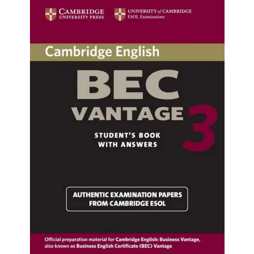 Cambridge bec vantage 3 student’s book + answers - cambridge bec vantage 3 student’s book + answers - boek