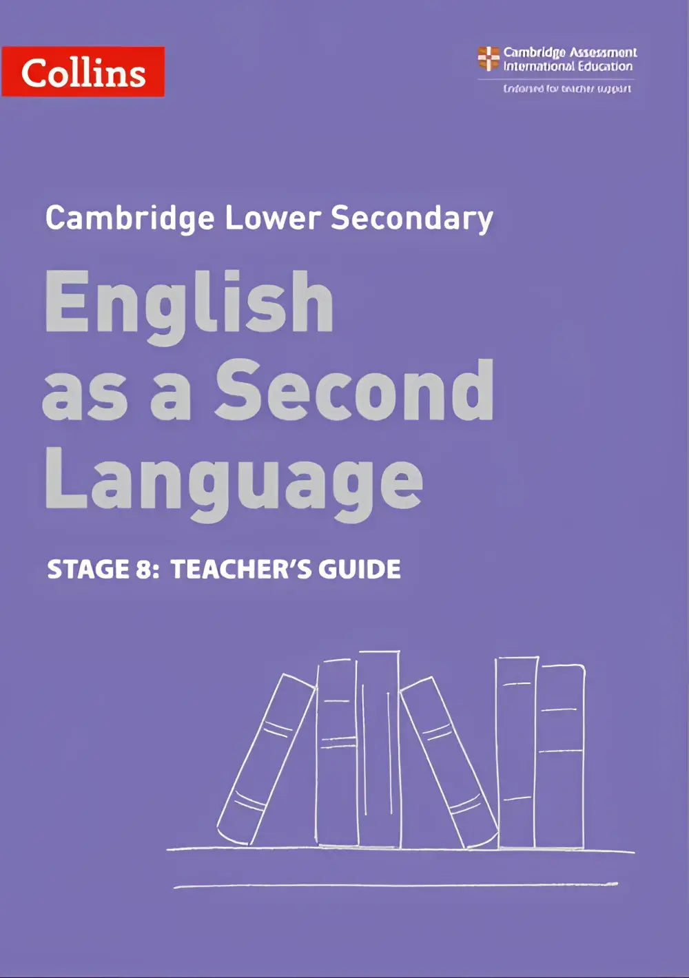 Paars omslagen collins teacher’s guide voor cambridge lower secondary english as a second language stage 8 productzijde
