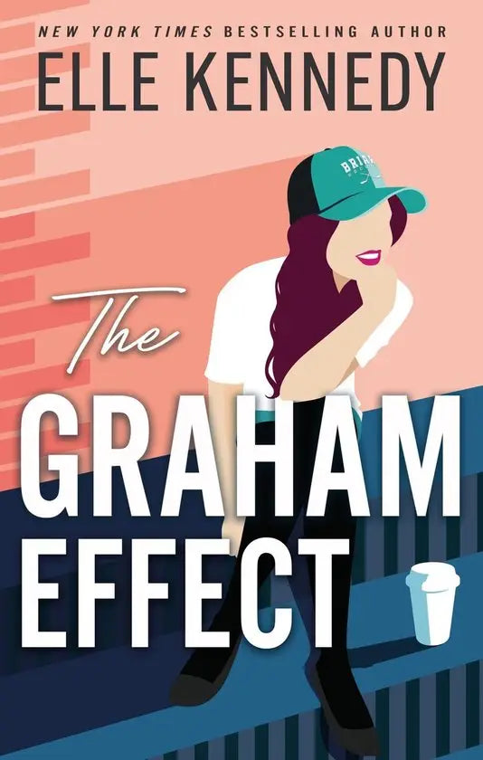 Het boekcampus diaries the graham effect toont een gestileerde vrouw met een teal pet en witte t-shirt