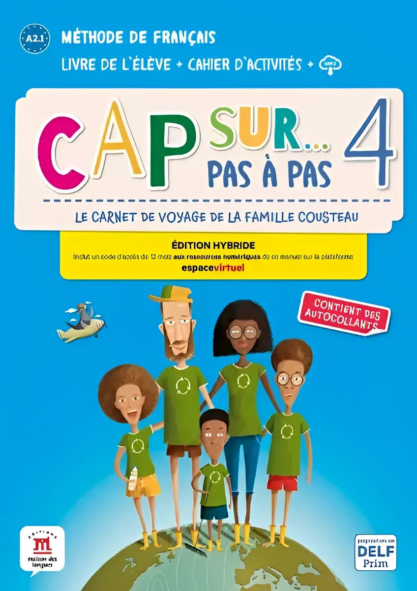 Felgekleurde hybride livre cap sur pas à pas 4 Éd methode de francais met boek en werkboek