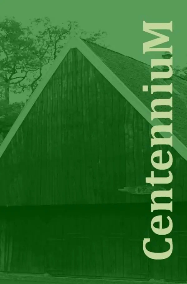 Groene houten schuur met een steil dak en witte afwerking uit de centenniuM collectie
