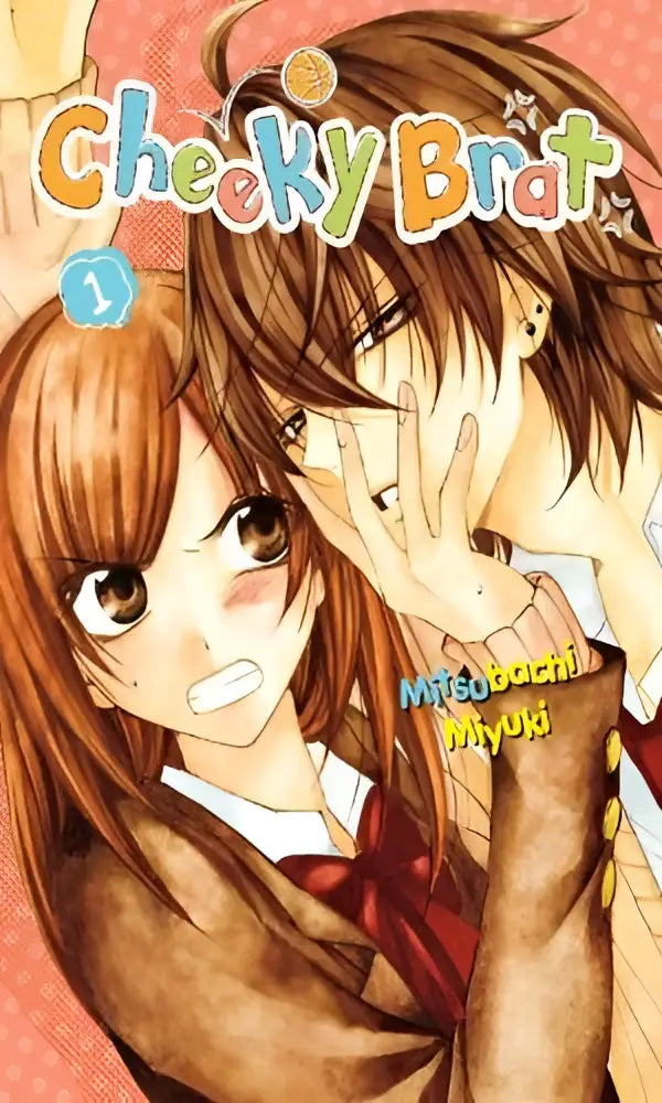 De cover van de manga cheeky brat volume 1 door mitsuhashi miyuki toont twee anime personages in levendige kleuren