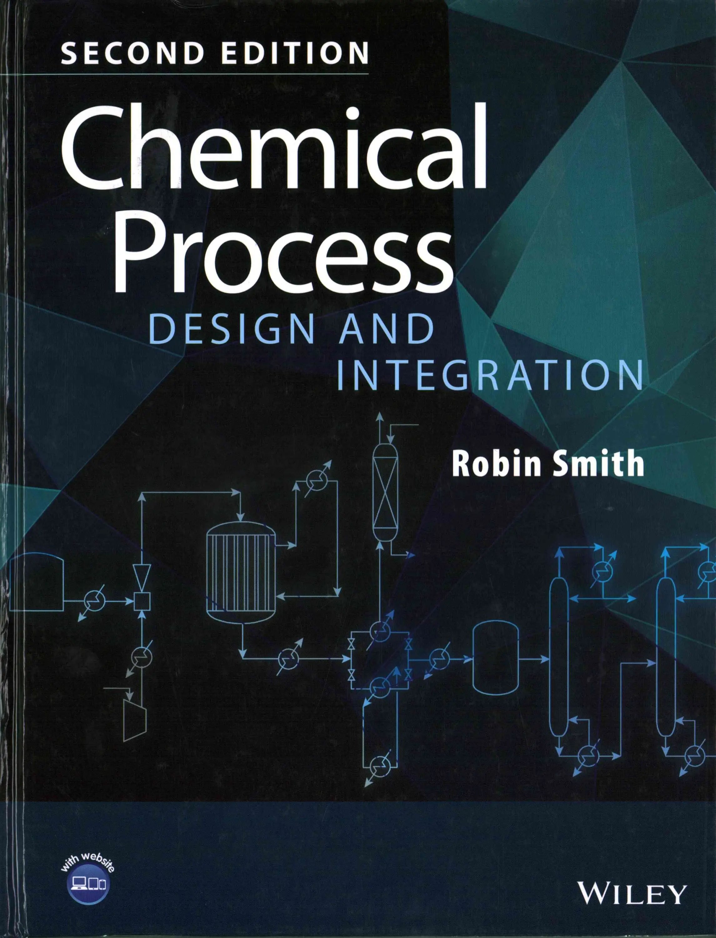Tekstboek chemical process design and integration tweede editie door robin smith met donkerblauwe cover en schematische diagrammen