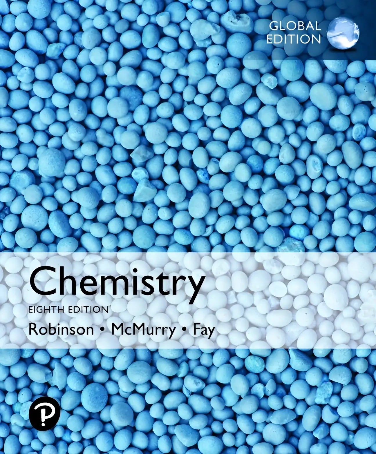De omslag van de achtste editie global edition textbook chemistry door robinson mcmurry en fay voor studie chemie