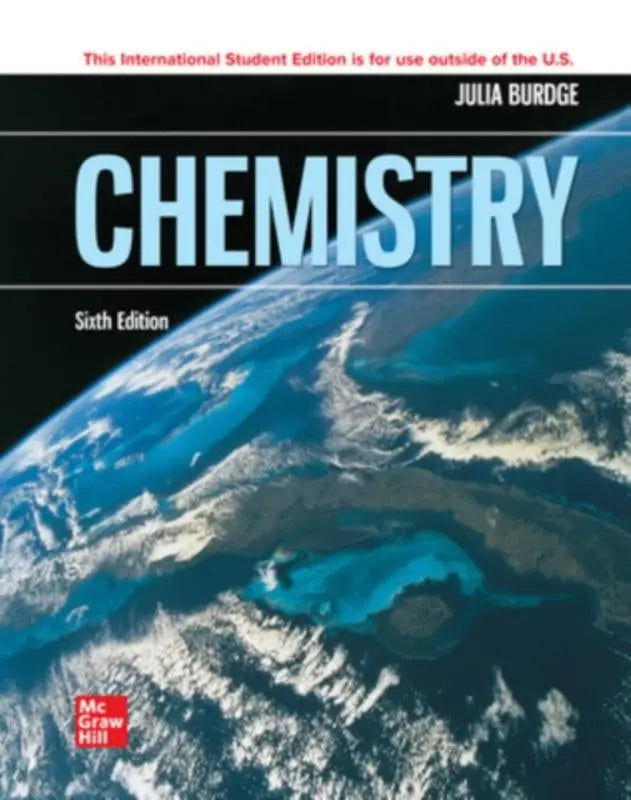 De cover van de zesde editie van het chemieboek chemistry ise door Julia Burdge, uitgegeven door McGraw Hill
