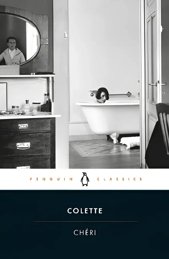 Penguin classics editie van colette hedendaagse liefdesromans chéri met minimalistische zwart-wit cover en serif lettertype