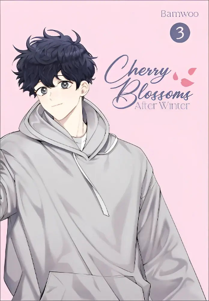 Grijze hooded sweatshirt met trekkoord en zachte textuur uit cherry blossoms after winter volume 3 collectie