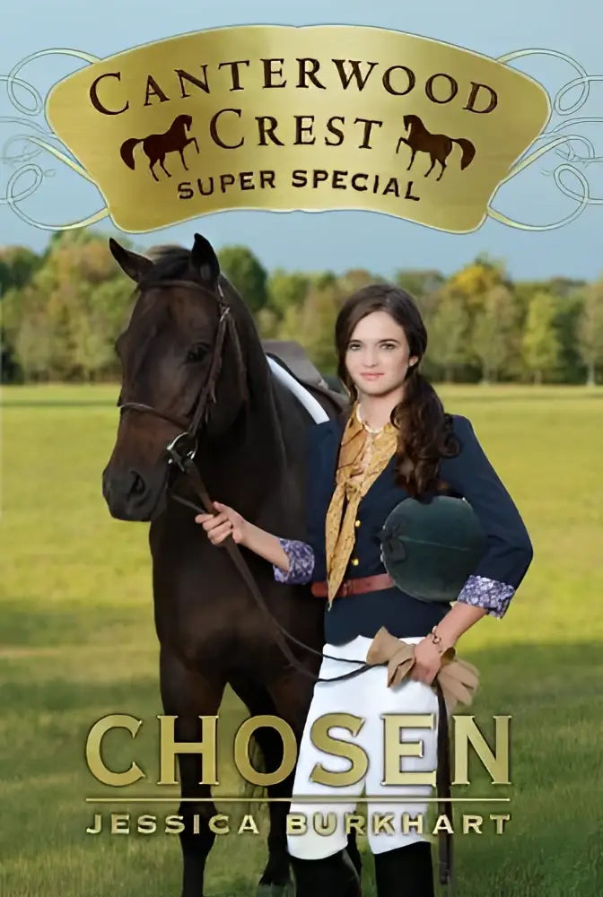A dark brown horse with a glossy coat stands beside a woman in navy equestrian attire for chosen super special