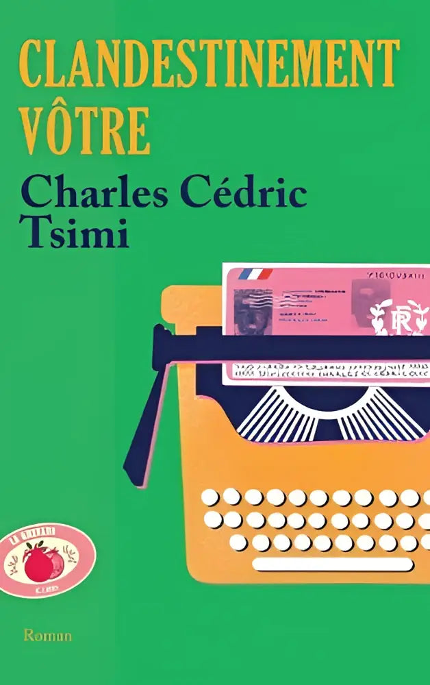 De book cover van clandestinement vôtre toont een gestileerde oranje typemachine met witte toetsen op een groene achtergrond