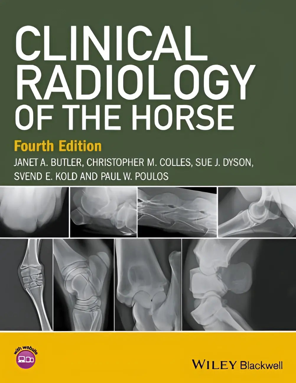 Clinical radiology of the horse fourth edition textbook with dark green cover and white title text