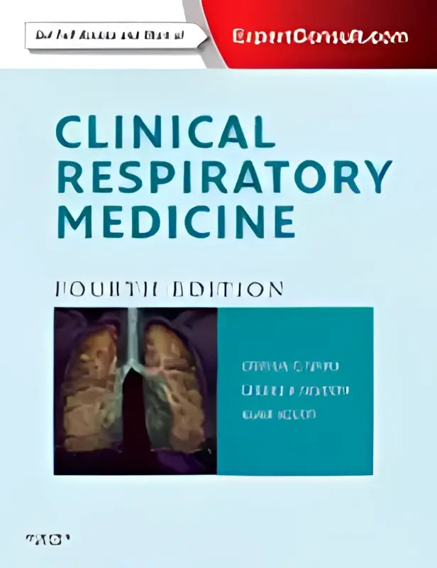 Clinical respiratory medicine is een klinisch leerboek met een blauw-witte kaft en een afbeelding van longen op de voorkant