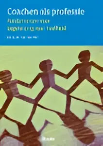 Het boek cover van coachen als professie toont een groene achtergrond met zwarte tekst en rode menselijke figuren uitgegeven door koninklijke boom uitgevers