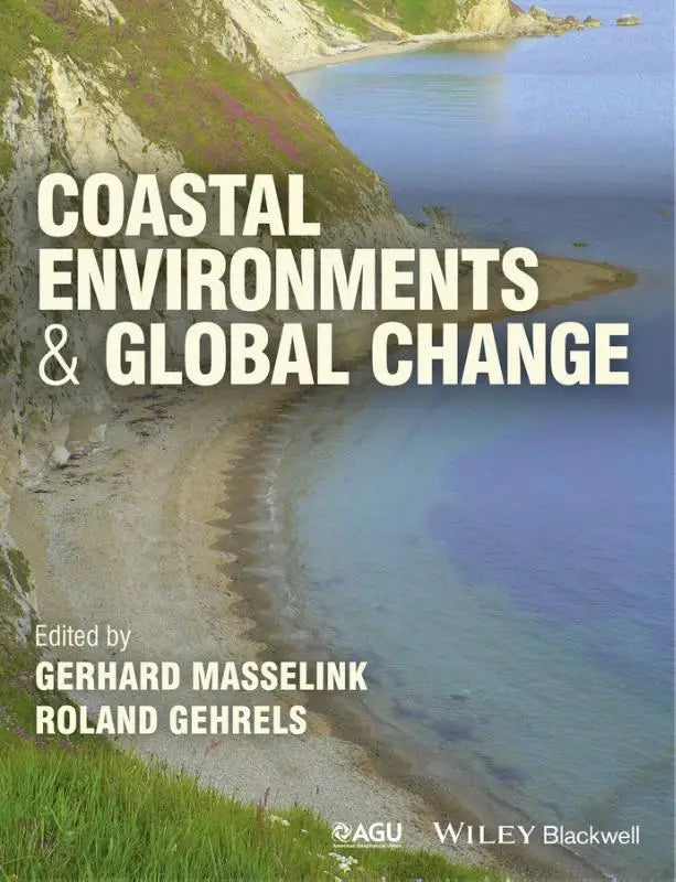 De boekcover van coastal environments and global change toont een wit lettertype met focus op global change en het coastal zone