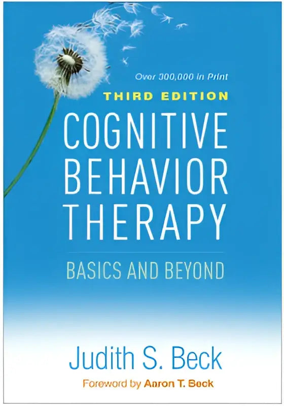 The cover of cognitive behavior therapy third edition features a blue gradient with white text and a dandelion illustration