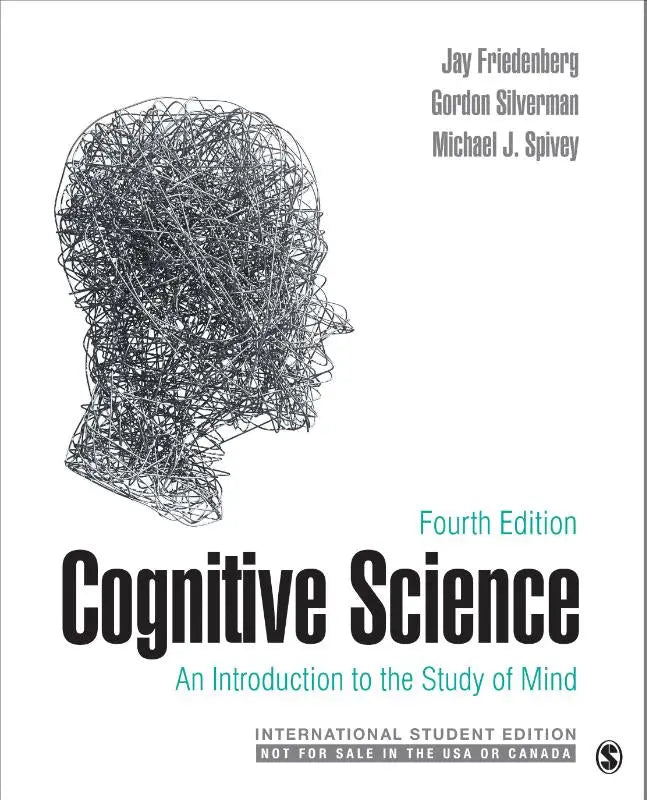 De cognitive science internationale student editie boekomslag met zwart wit illustratie van een hoofd van verwarde draden voor introductie tot de studie van het denken