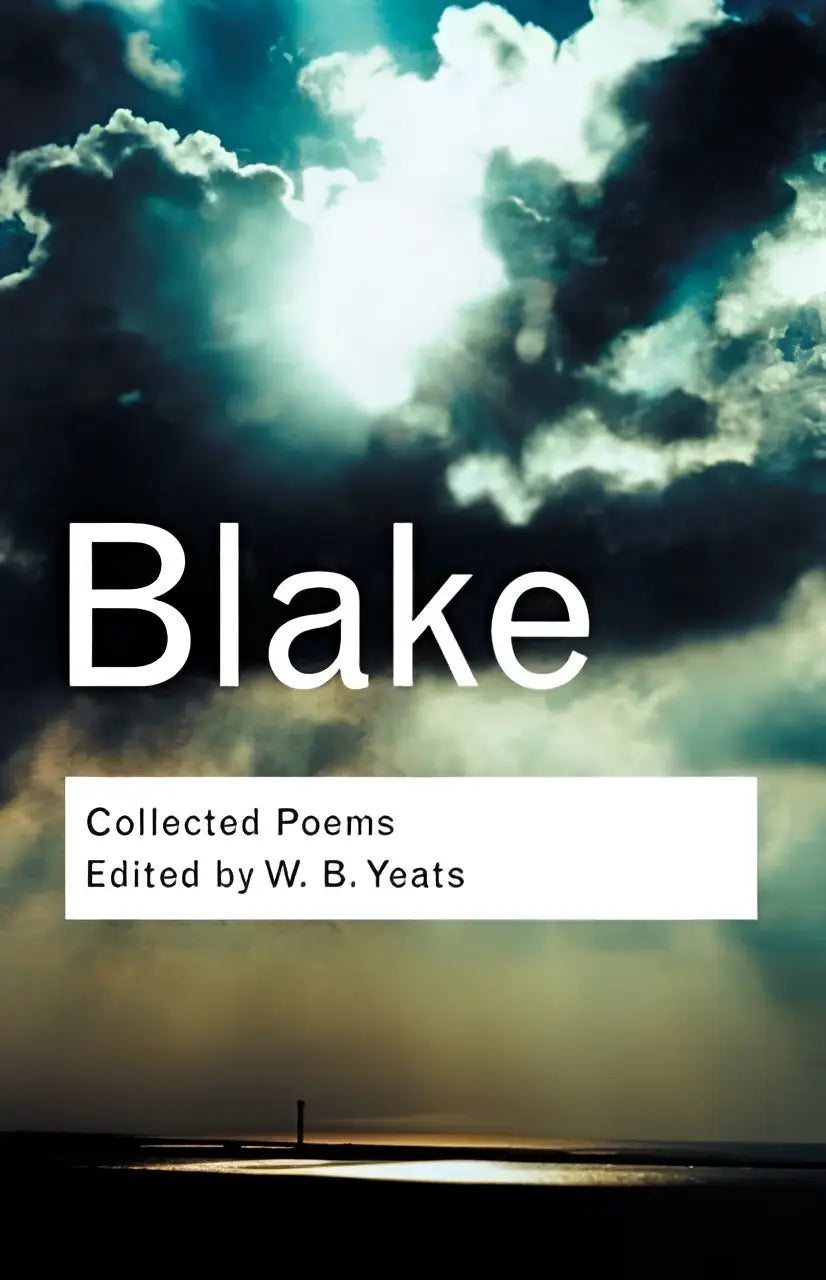 De cover van het boek blake collected poems, een verzameling gedichten bewerkt door w, met een minimalistisch ontwerp
