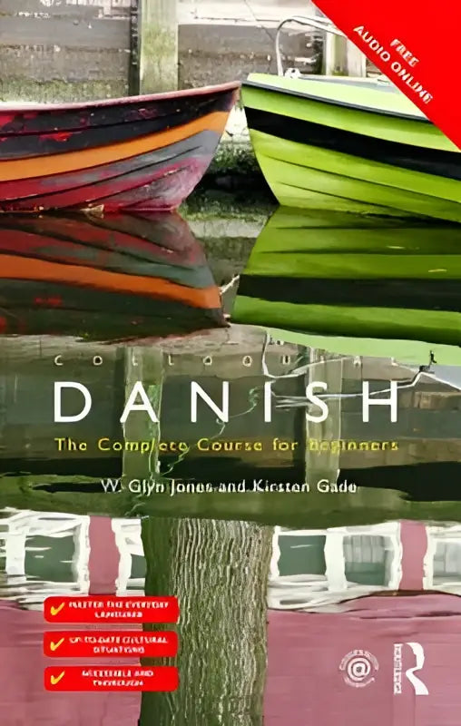 De boekcover toont complete danish the complete course for beginners bij colloquial danish van w voor taalvaardigheid