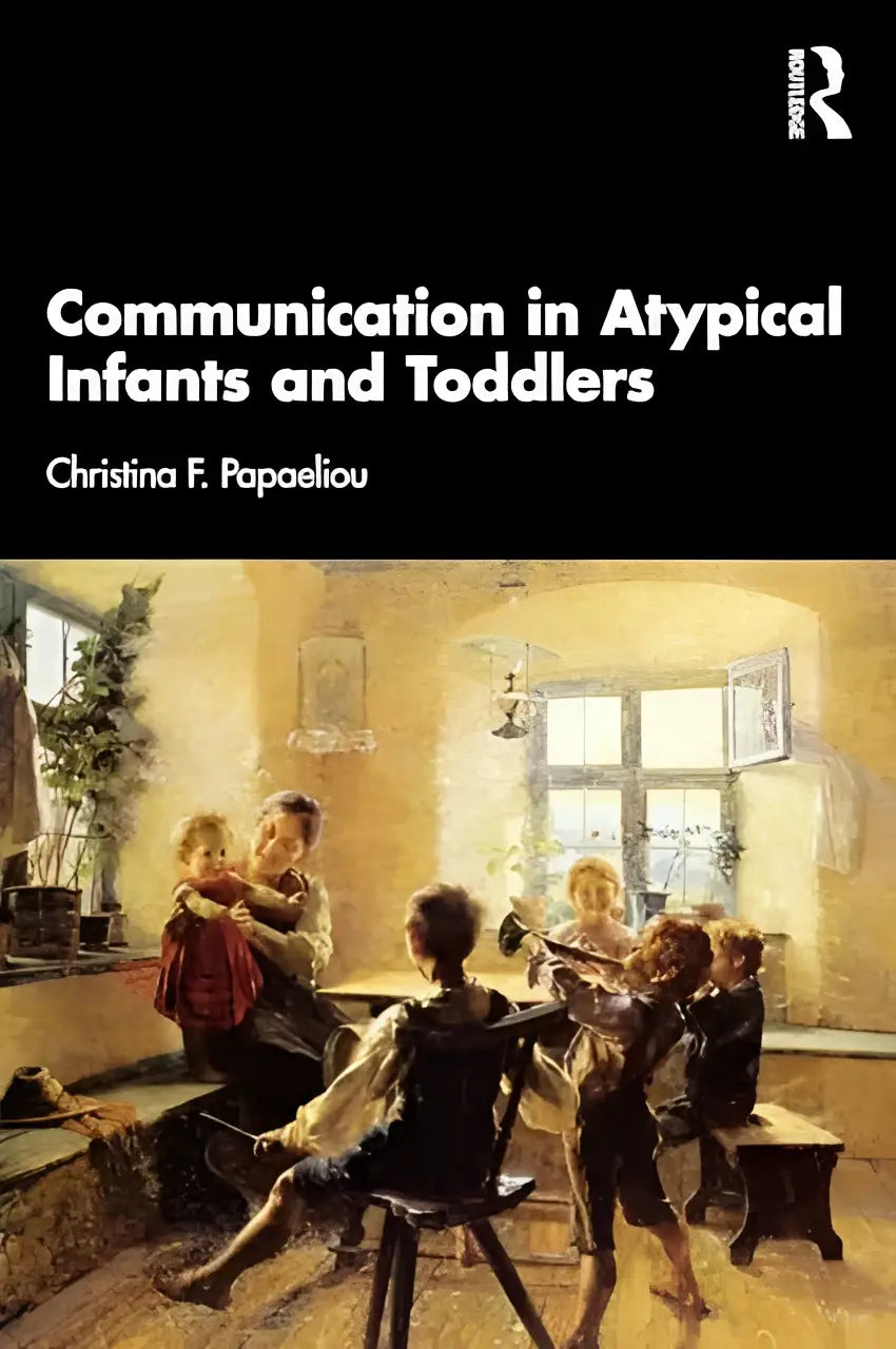 Het boek communicatie bij atypische baby’s en peuters toont een warme olieverfschildering van kinderen binnen
