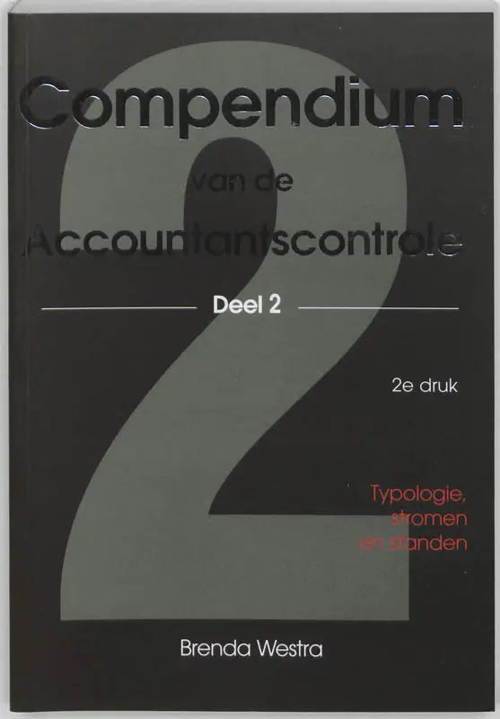Zwarte hardcover compendium van de accountantscontrole met grote witte 2 en donkergrijze reliëftekst van pentagan holding boeken bedrijf algemeen
