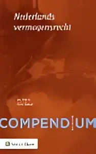 Boekcover compendium nederlands vermogensrecht met oranje achtergrond en titel nederlandse vereniging compendium