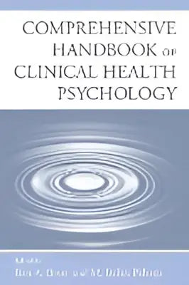 De omslag van de Comprehensive handbook of clinical health psychology toont minimalistische blauwe concentrische cirkels op een lichte achtergrond