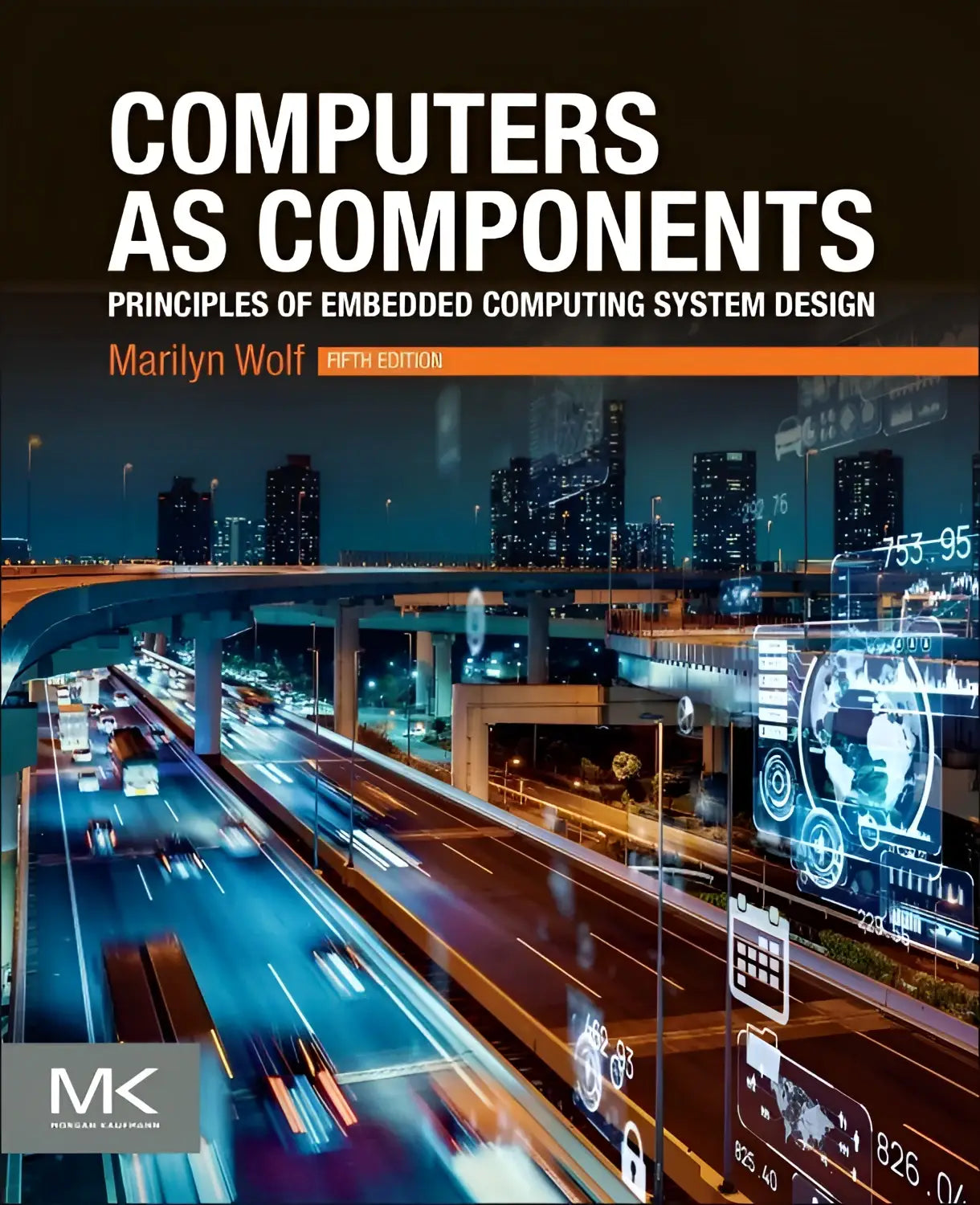De omslag van de vijfde editie van het leerboek computers as components over embedded computing system design door marilyn wolf
