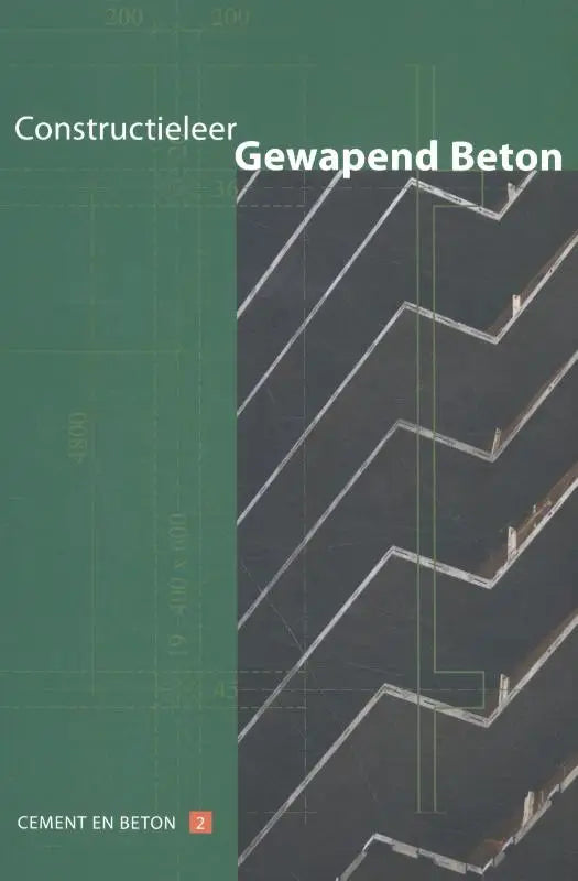 De cover van het leerboek constructieleer gewapend beton toont een luchtfoto van donkergrijze gewapend beton wapening in beton