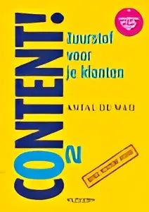 Gele boekomslag met gedurfde blauwe en zwarte tekst content zuurste voor de klanten van anton de waal over duuren management