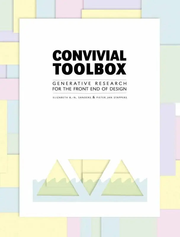 Wit boekomslag van convivial toolbox door pieter jan stappers met titel in zwart en minimalistische driehoekillustratie