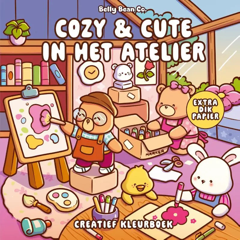 Cozy & cute in het atelier - Creatief kleurboek