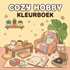 Cozy hobby kleurboek met zachte pastelcover en geïllustreerde plantplanken voor cosy diy coloring plezier
