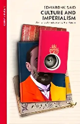 Rood hardcover boek culture and imperialism met portret van man in oranje pak op omslag